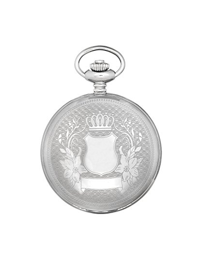Dwa005 Stainless Steel Hunter Case Mechanical Pocket Watch, White