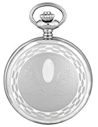 Dwa006 Stainless Steel Hunter Case Mechanical Pocket Watch, White