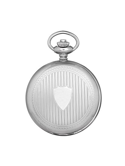 Dwa007 Stainless Steel Hunter Case Mechanical Pocket Watch, White