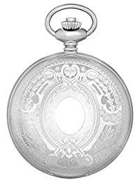 Dwa008 Stainless Steel Hunter Case Mechanical Pocket Watch, White