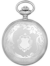 Dwa009 Stainless Steel Hunter Case Mechanical Pocket Watch, White