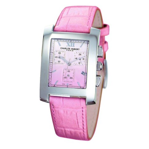 Unitron Enterprise 3680-l Ladies Pink Leather Dial Chronograph Watch - 30 X 34 Mm