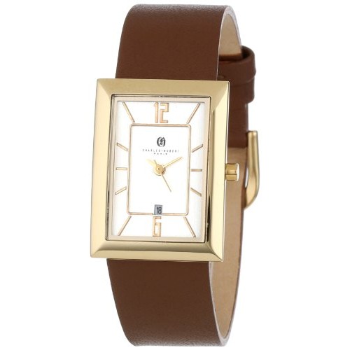 Ip-plated Silver Rectangle Dial Quartz Watch