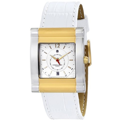 Unitron Enterprise 6841-t Ladies Ip Two-tone Stainless Leather Band Watch- 29 X 35 Mm