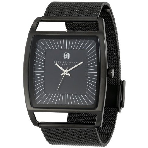 Mens Black Ip-plated Stainless Steel Milanese Band Watch