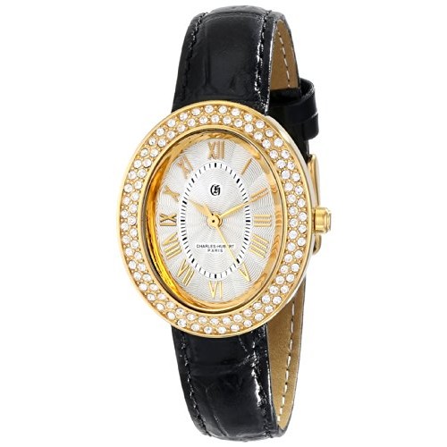 Unitron Enterprise 6837-g Ladies Ip-plated Stainless Leather Band Watch - 29 X 34 Mm