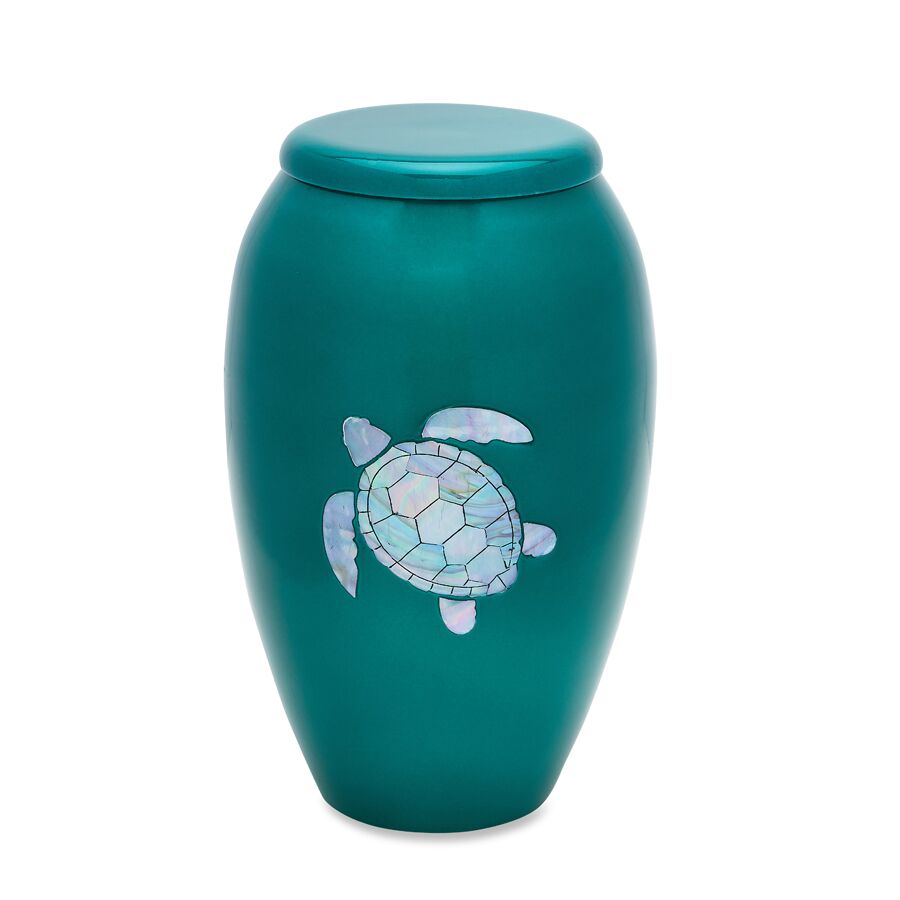 7732-10 Mother Of Pearl Sea Turtle Adult Cremation Urn
