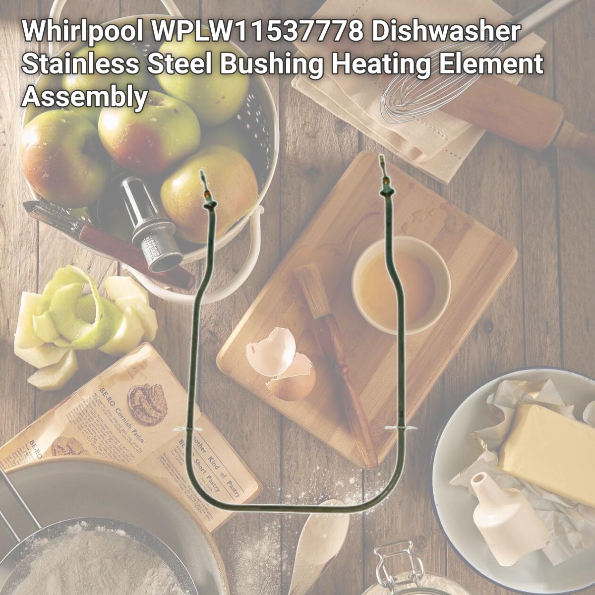 Picture of Whirlpool W11537778 Dishwasher Stainless Steel Bushing Heating Element Assembly