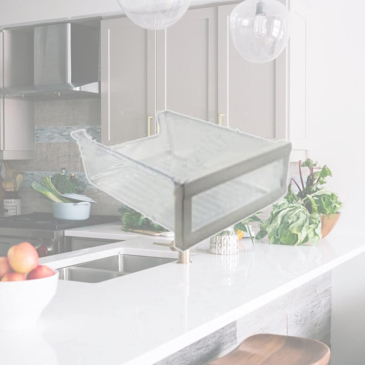 Picture of LG 3391JJ2018D Refrigerator Meat Drawer & Tray- Clear With White Trim