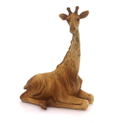 Mme-928 6.5 In. Woodlike Sitting Giraffe, Brown