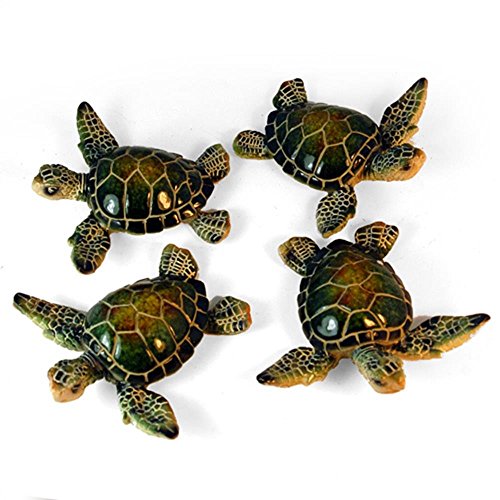 Yxc-938 3.5 In. Green Seaturtle, Green & Brown - Pack Of 4