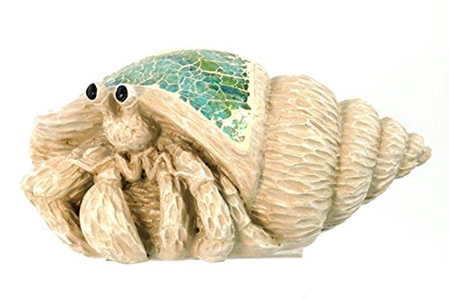 6 In. Crab In Shell With Mosaic Design Decorative Figurine, Beige