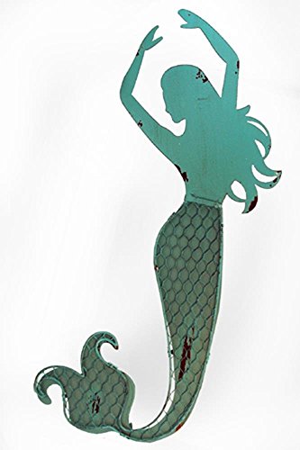 Yfe-391 24 In. Blue Mermaid With Both Arm Up Wall Decor