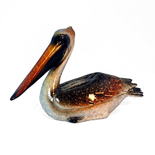 Yxe-757 5.5 In. Sitting Pelican Polished Ceramic Decorative Figurine, Brown