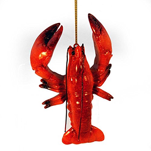 Yxf-166 4.5 In. Lobster Aquatic Life Ceramic Decorative Ornament, Red