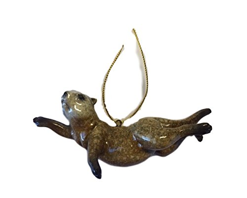 Yxf-181 4.75 In. Sea Otter Swimming Ornament, Brown