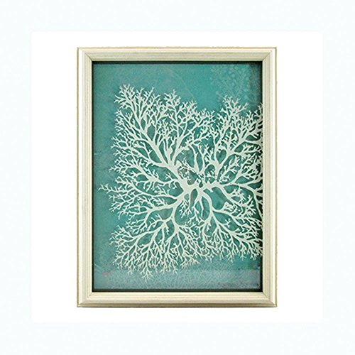 Arg-119 16 In. Turquoise With White Coral Shadowbox