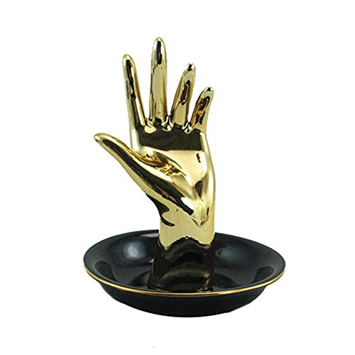 Fwg-100 5 In. Gold Hand With Black Dish & Gold Rim