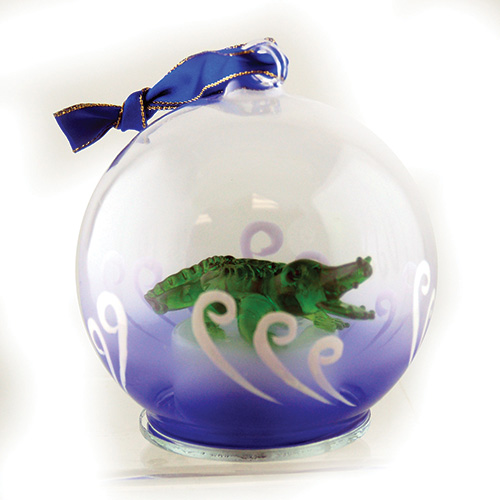 Hdf-812 4 In. Light Up Glass Ornament Alligator