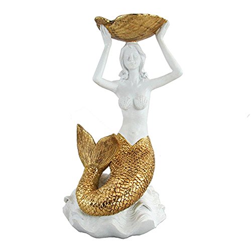 Upg-434 10 In. Mermaid With Gold Tail - White