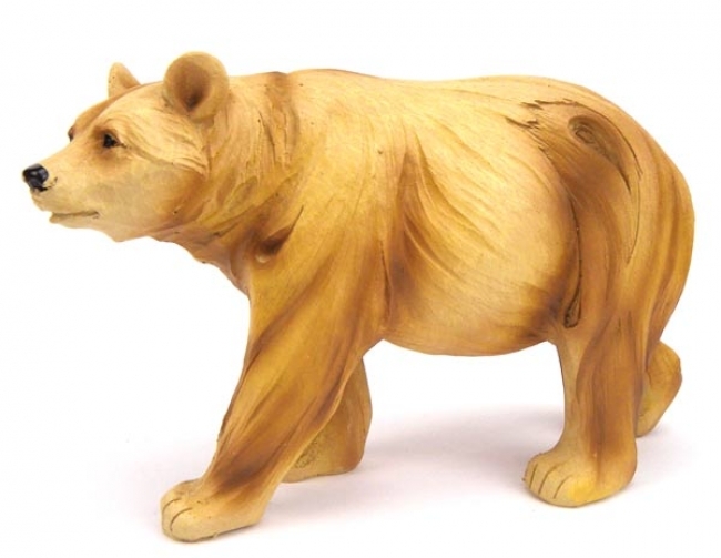 6 In. Woodlike Bear Sculpture