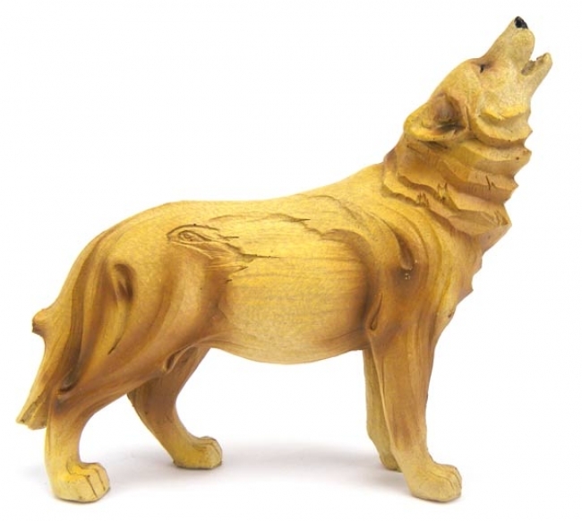 Mme-932 6 In. Woodlike Howling Wolf Sculpture