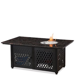 Endless Summer Gad18100m Dual Heat Lp Gas Outdoor Fire Table With Black Granite Mantel