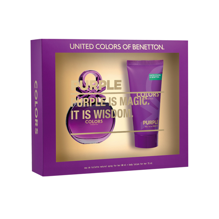 46618 United Colors Eau De Toilette Set For Women, Purple - 2 Piece