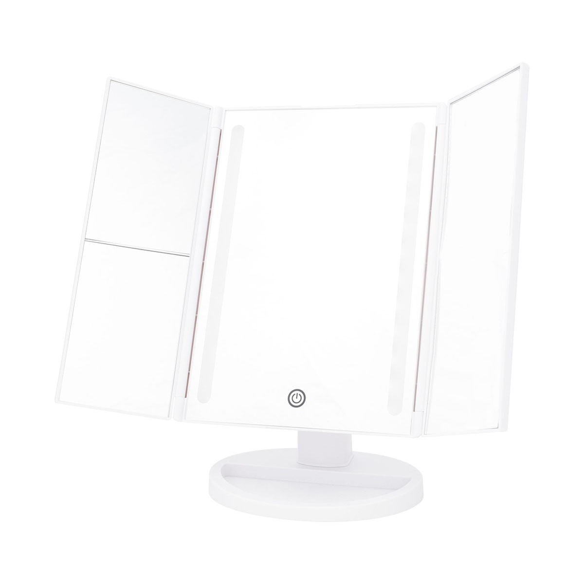 D1021wt Led Cosmetic Folding Mirror, White