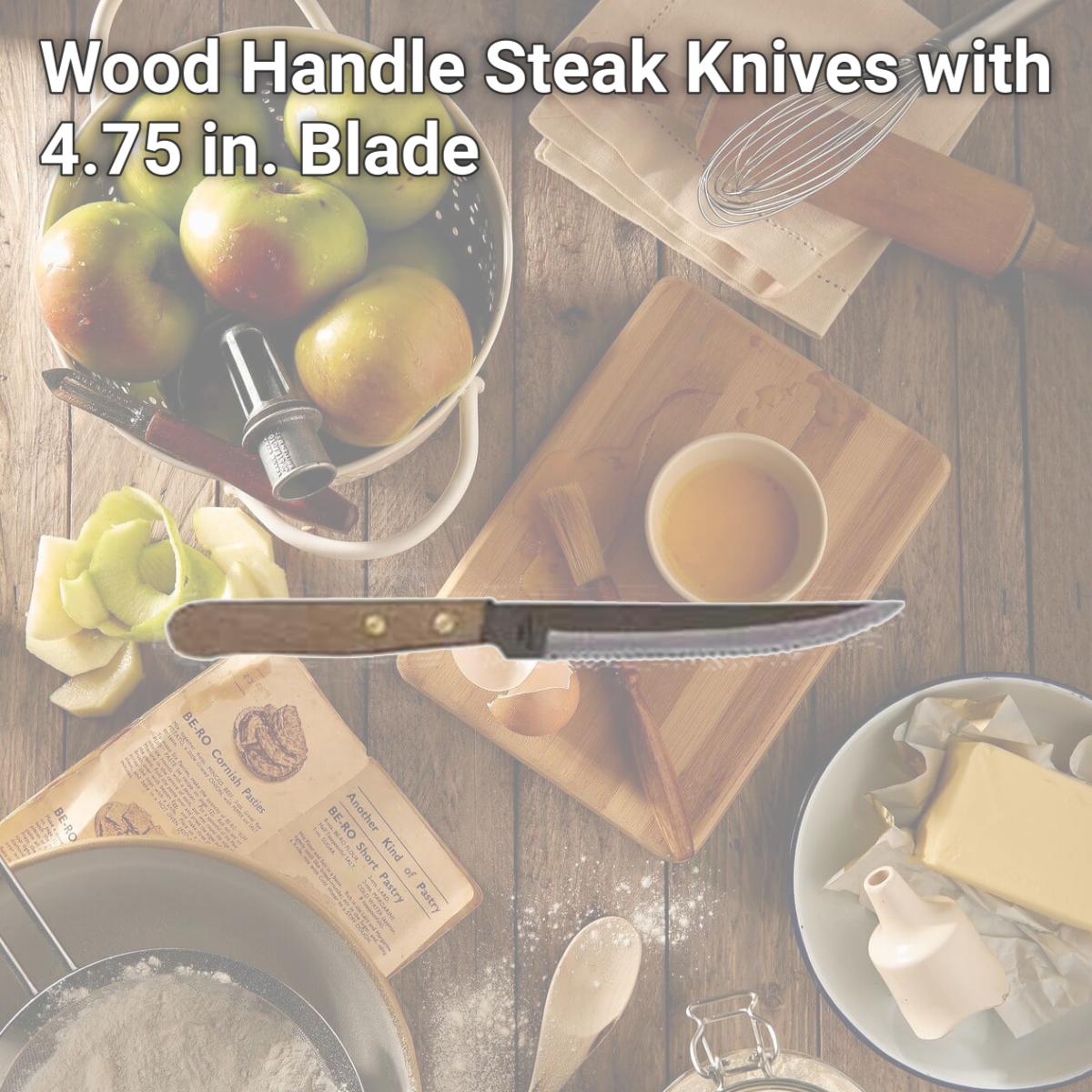 Picture of Update International SK-16 Wood Handle Steak Knives with 4.75 in. Blade