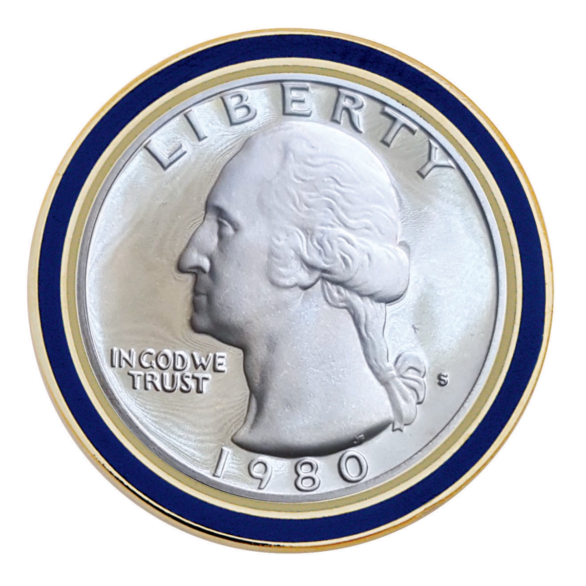 14261 Proof Washington Quarter Obverse Coin Lapel Pin