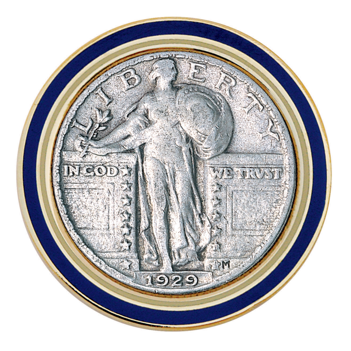 14263 Silver Standing Liberty Coin Quarter Lapel Pin