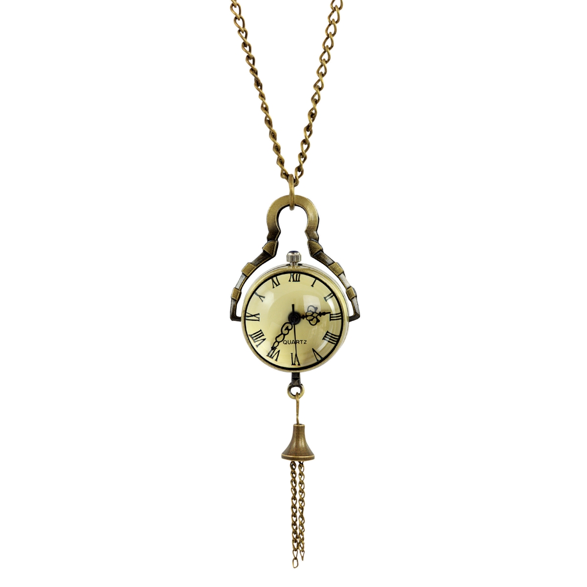 14269 Glass Ball Bronze Watch Necklace