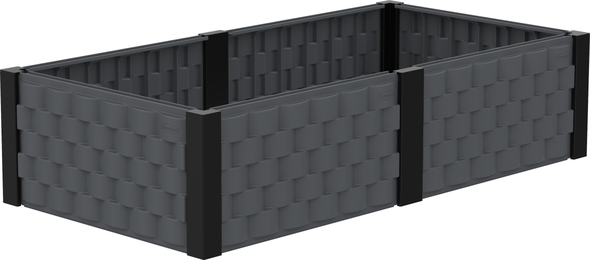 86101 Rectangle Garden Bed, Gray With Black