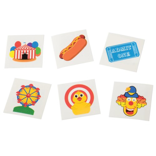 Us Toy 674 144 Piece Carnival Tattoos - Pack Of 144