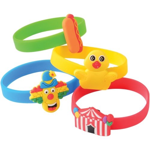 Us Toy Ja846 Carnival Rubber Bracelets - Pack Of 12