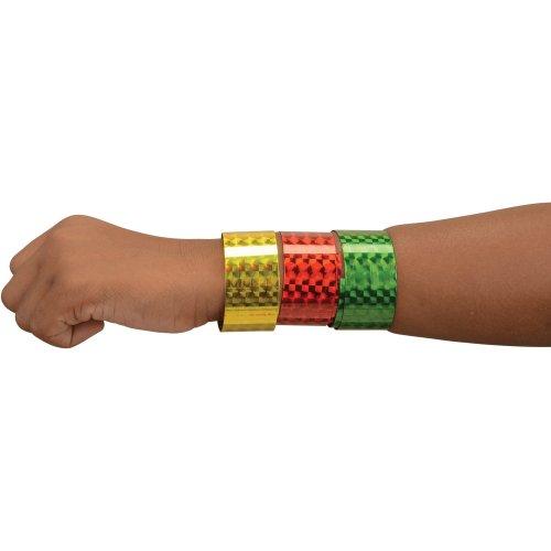 Us Toy Ja854 6 Piece Metallic Slap Bracelets - Pack Of 6