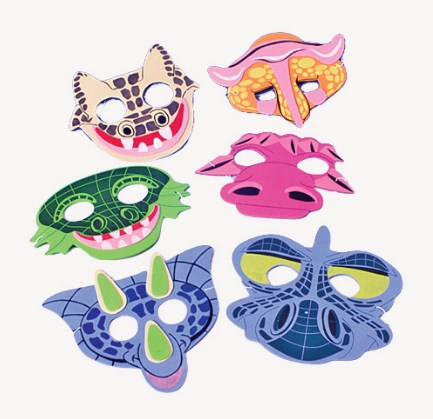Us Toy 1430 Dinosaur Foam Masks