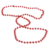 Metallic Bead Necklaces - Red