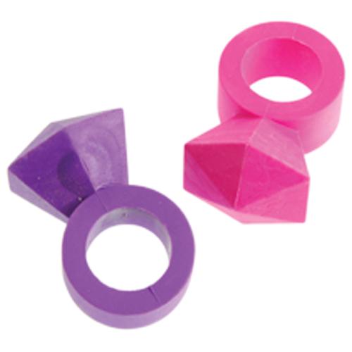 Us Toy Lm191 8 Piece Assorted Bling Ring Erasers - Pack Of 8