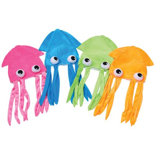Us Toy H567 Neon Squid Hats For Kids - Pack Of 12
