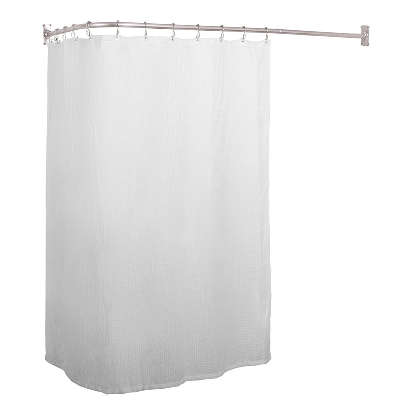 Rustproof L-shaped Corner Shower Curtain Rod Nickel