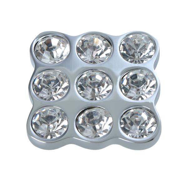 Gleam 9 Crystal Cabinet Knob Polished Chrome 1.5&#8243;