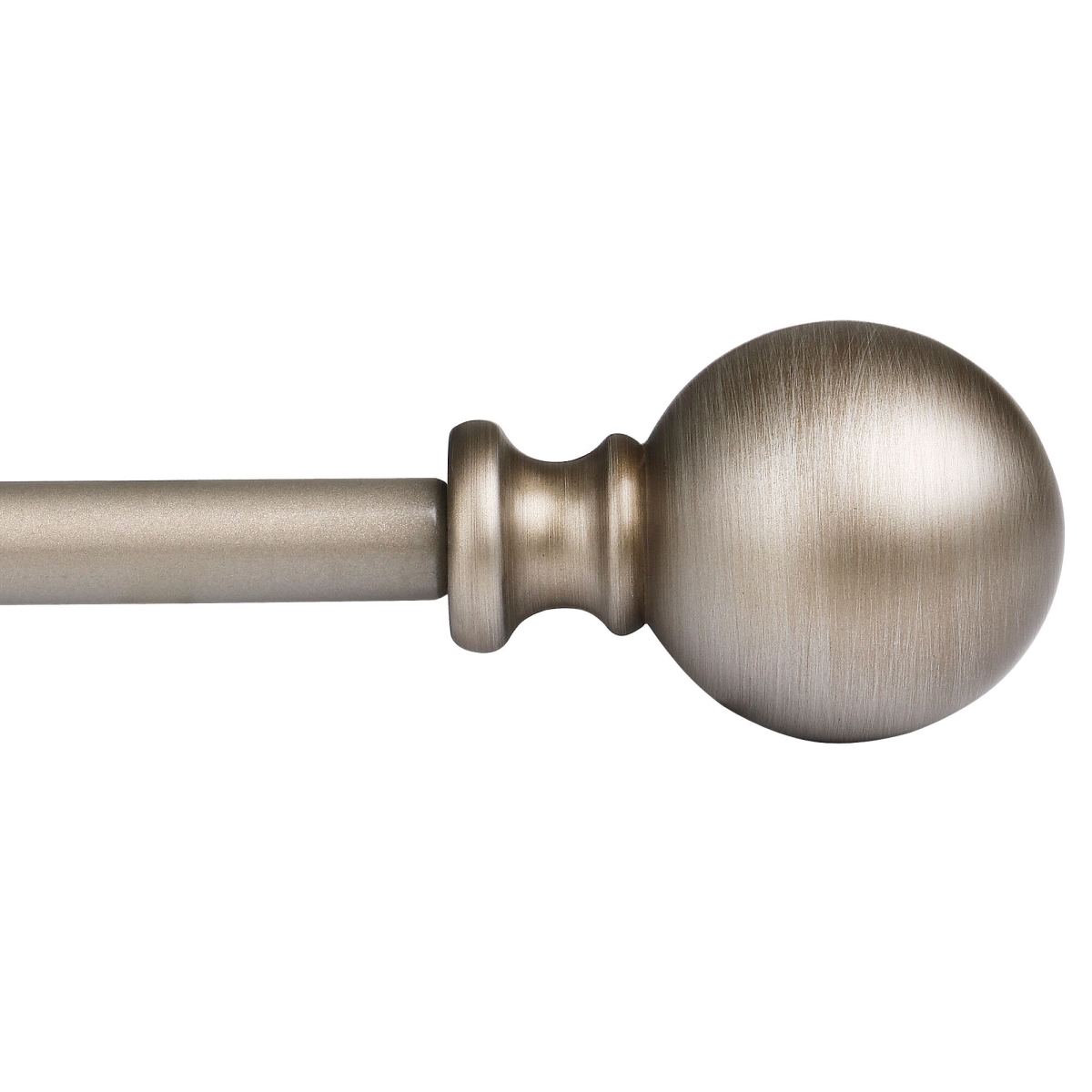 D38sn 86-120 In. Adjustable Curtain Rod With Round Finials - Satin Nickel
