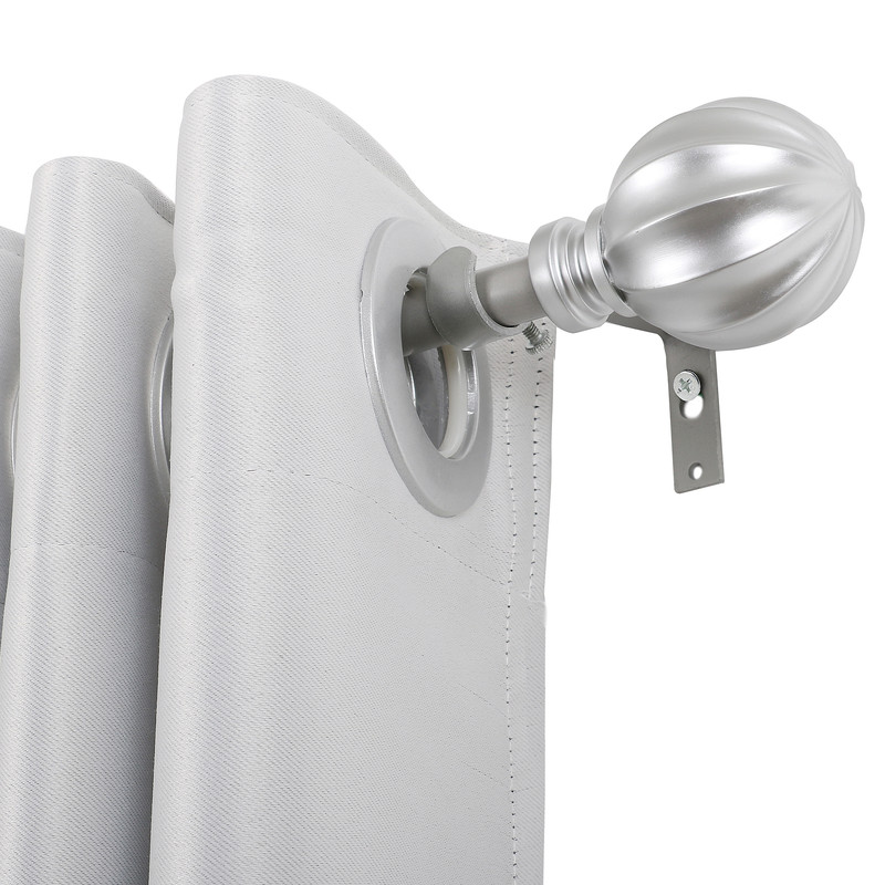 D58n 86-120 In. Curtain Rod With Decorative Ball Finial - Nickel