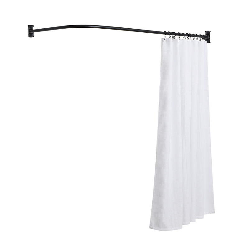 Lr1bk Rustproof L-shaped Corner Shower Curtain Rod - Black