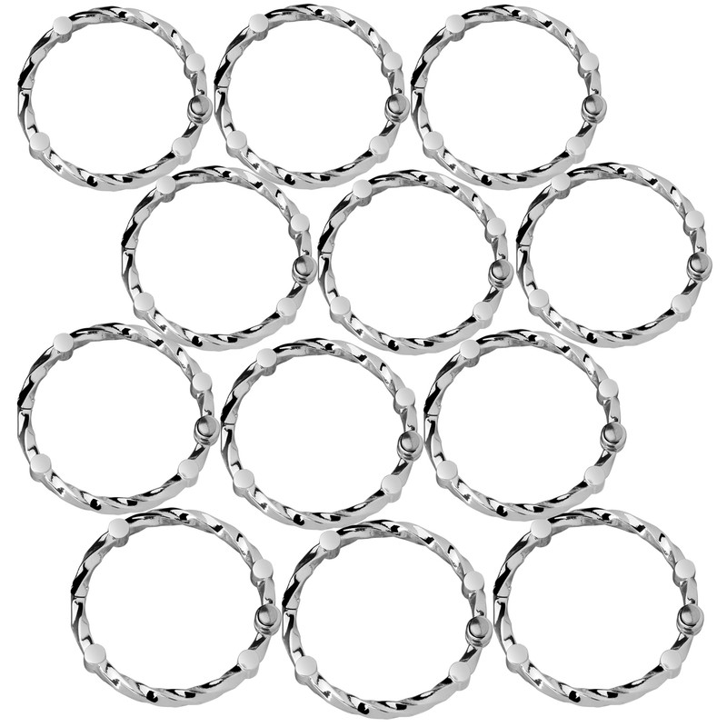 Hk5ss Eternity Never Rust Rustproof Zinc Shower Curtain Rings For Bathroom Shower Rods Curtains, Chrome - Set Of 12