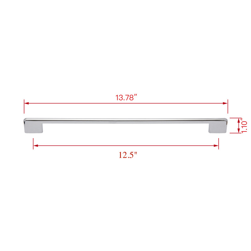 HW370SS Taylor Cabinet Pull Handle, Chrome, 12.5 in. Center to Center - Pack of 10