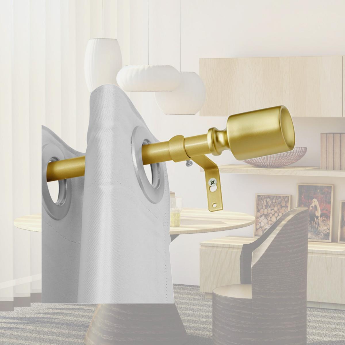 Picture of Utopia Alley D78GD 0.75 in. Curtain Adjustable Drapery Rod for 86 to 120 in. Windows&#44; Gold