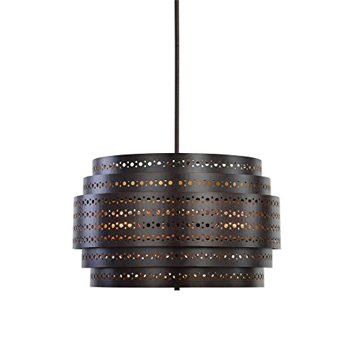 21303 Fuller 3 Light Drum Chandelier - Steel